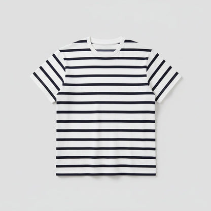 Striped Jersey Crewneck T-Shirt