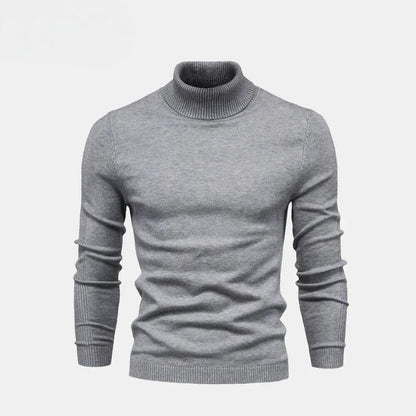 Turtleneck Cable-Knit Wool Knit Sweater
