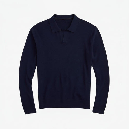Wool Johnny-Collar Sweater