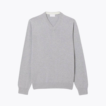 Monochrome Cotton V-Neck Sweater